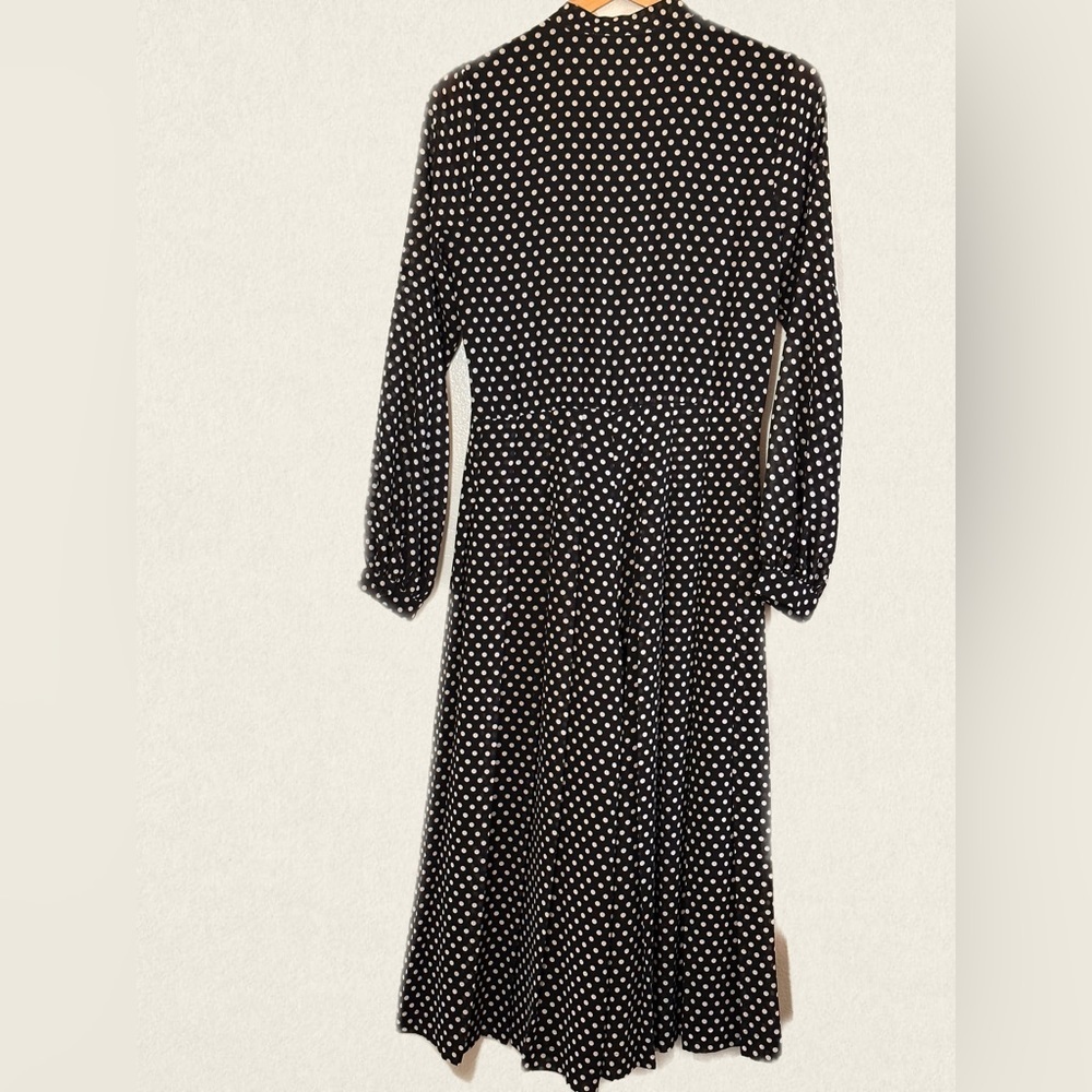 MICHAEL Michael Kors Polka Dot MIDI Length Culotte Jumpsuit with lavalliere Sz 4 - Picture 2 of 3